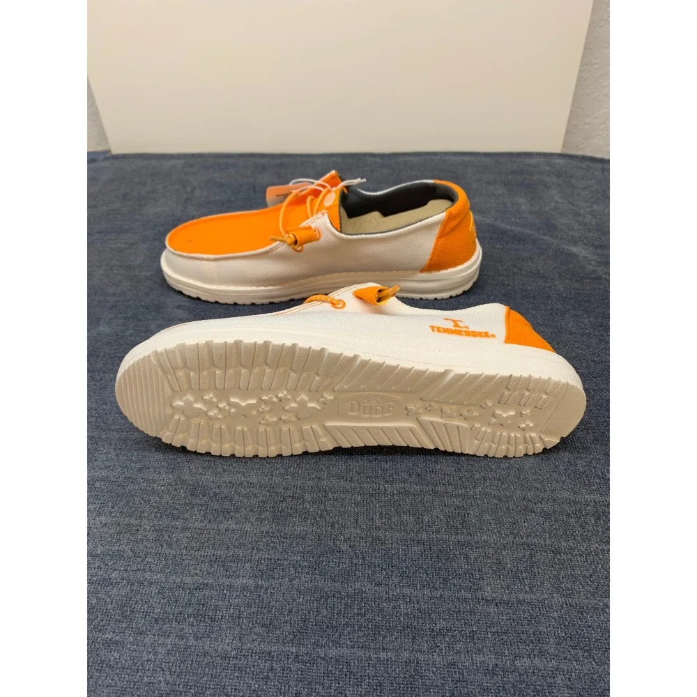 Hey Dude Wendy Tennessee Women 9 White Orange Volunteers NCAA Shoes 41758-127